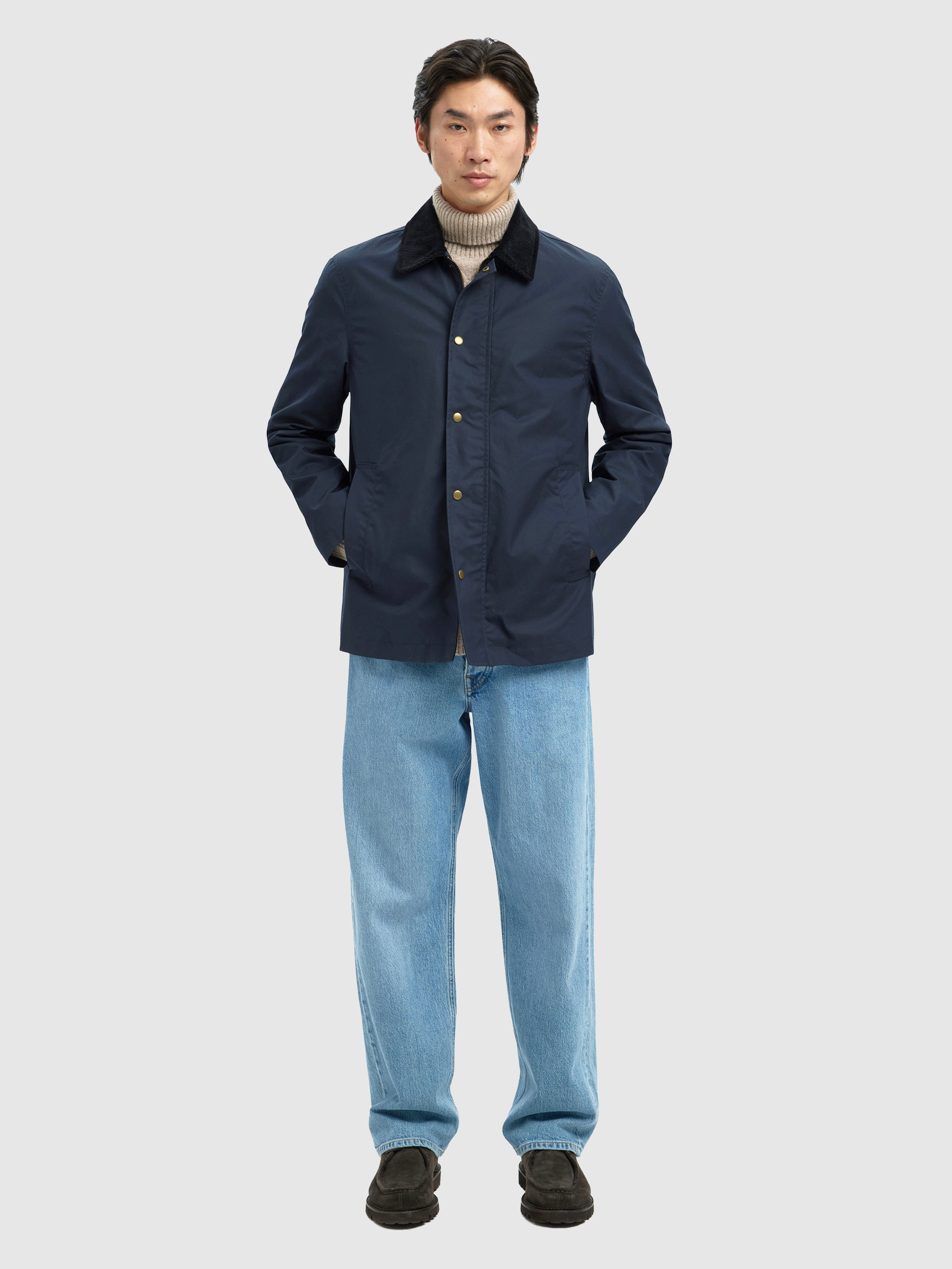 Shirt Man Navy Blue Selected