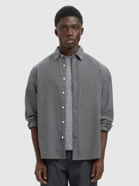 Camisa Hombre Gris Selected