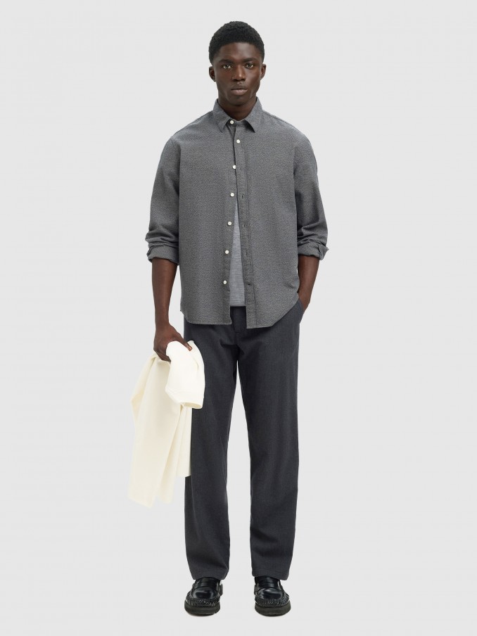 Camisa Hombre Gris Selected