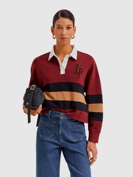 Polo Shirt Woman Bordeaux Lion Of Porches