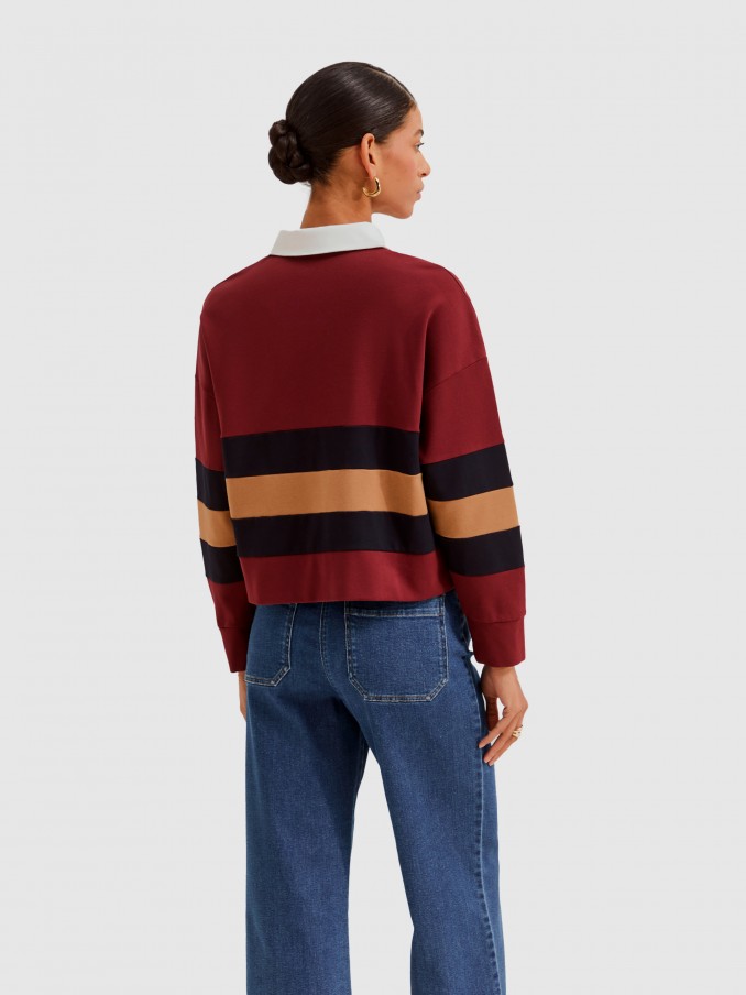 Polo Shirt Woman Bordeaux Lion Of Porches