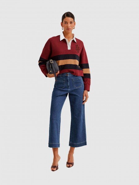 Polo Shirt Woman Bordeaux Lion Of Porches