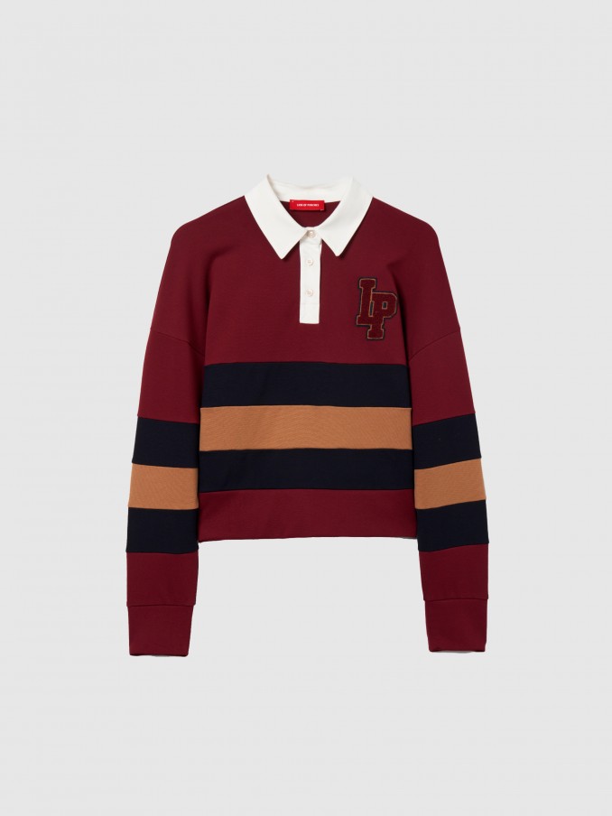 Polo Shirt Woman Bordeaux Lion Of Porches