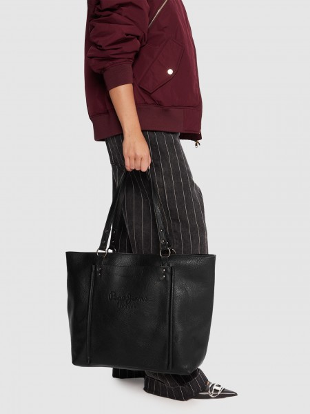 Shoppers Woman Black Pepe Jeans London Shoppers Woman Black Pepe Jeans London