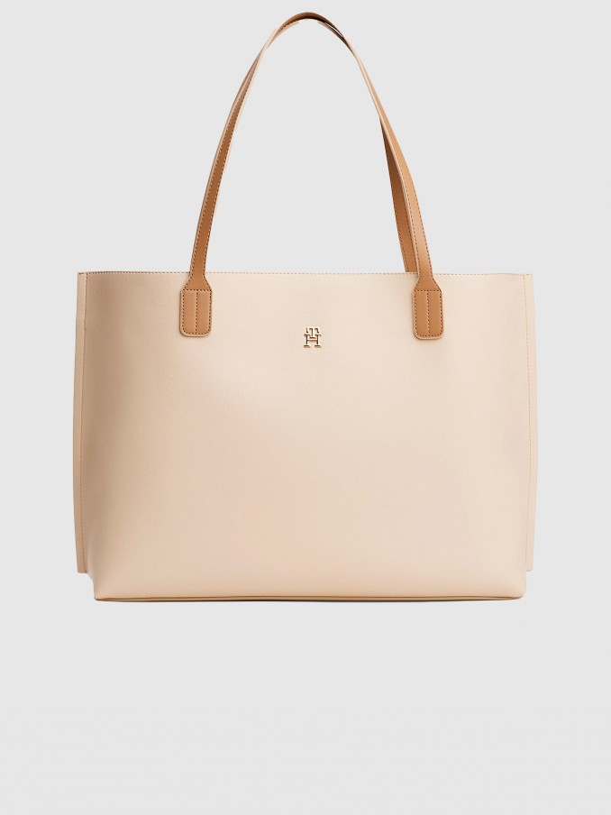 Bolsos de Mano Mujer Crema Tommy Jeans