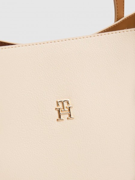 Bolsos de Mano Mujer Crema Tommy Jeans