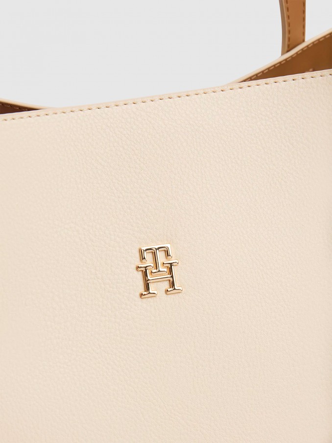 Bolsos de Mano Mujer Crema Tommy Jeans