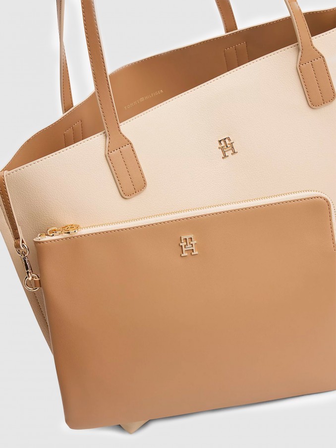 Bolsos de Mano Mujer Crema Tommy Jeans