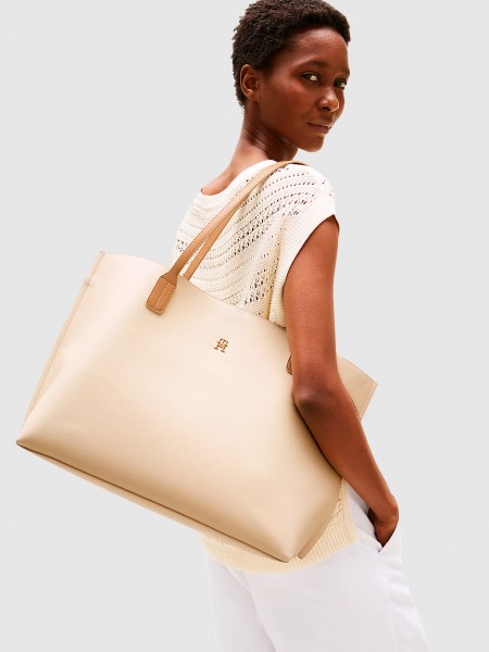 Tote Bags Woman Cream Tommy Jeans
