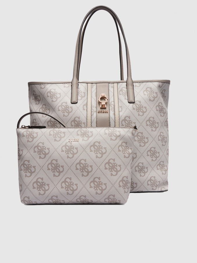 Bolsos de Mano Mujer Crema Guess