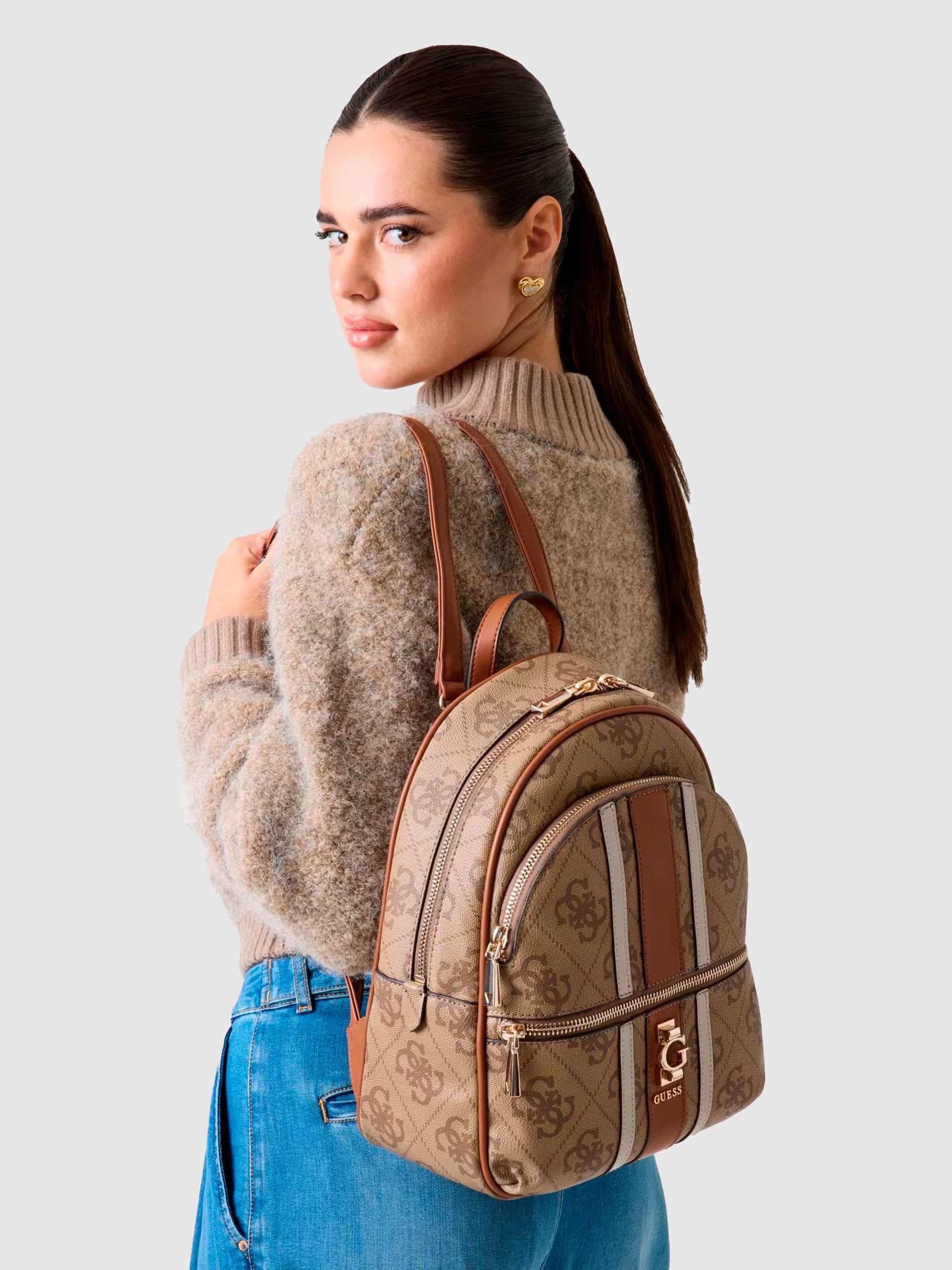 Mochila Mujer Beige Guess