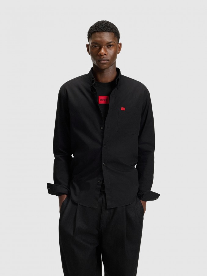 Shirt Man Black Hugo Boss