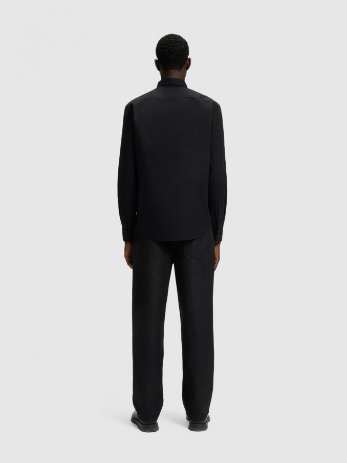 Shirt Man Black Hugo Boss