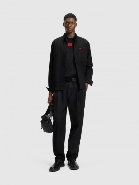 Shirt Man Black Hugo Boss