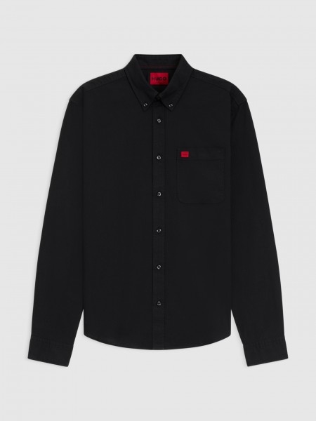 Shirt Man Black Hugo Boss