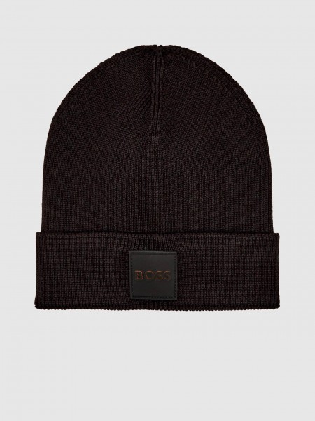 Gorro Hombre Negro Boss Orange