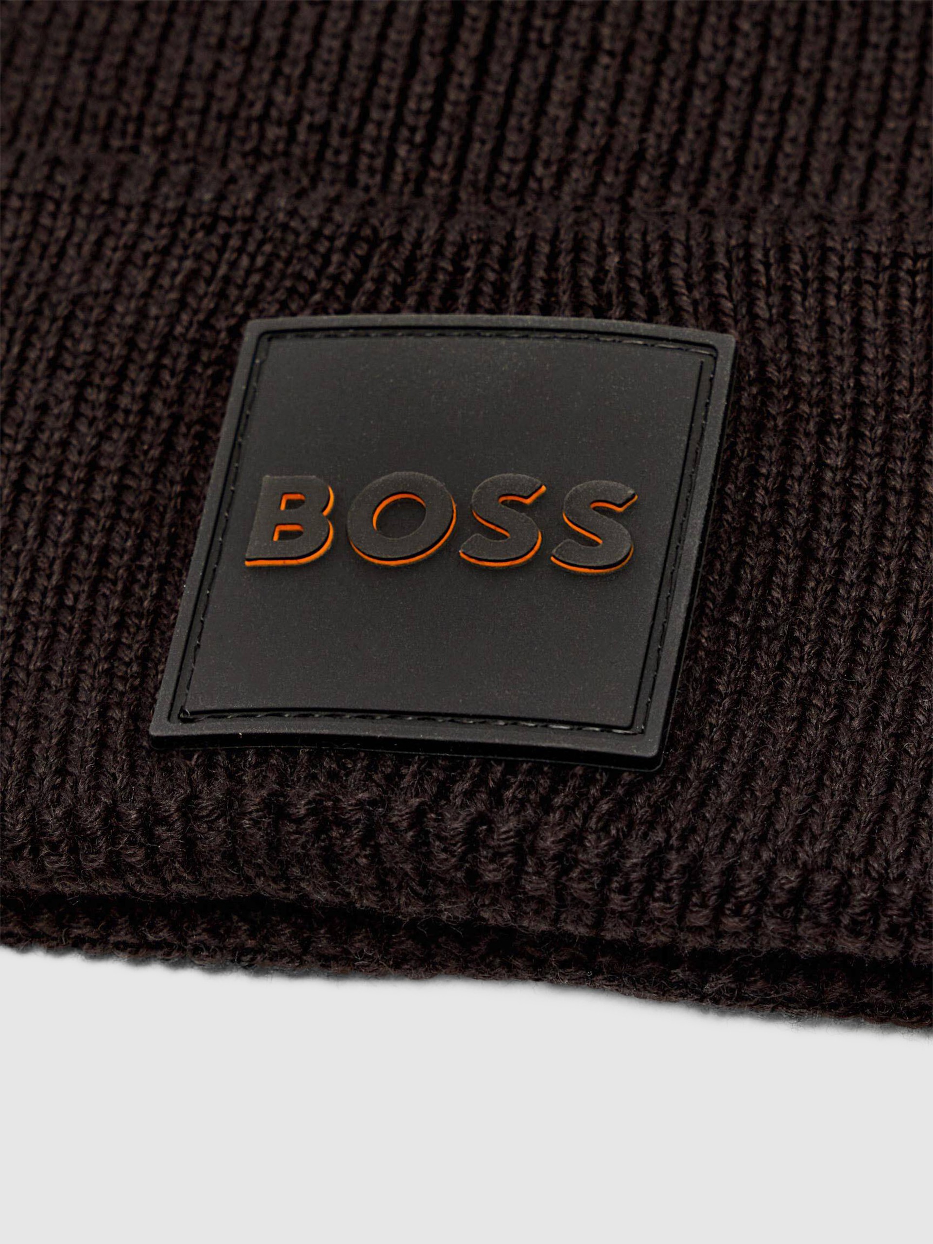 Beanie Man Black Boss Orange