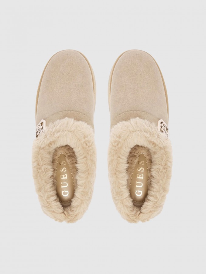 Chanclas Mujer Camello Guess