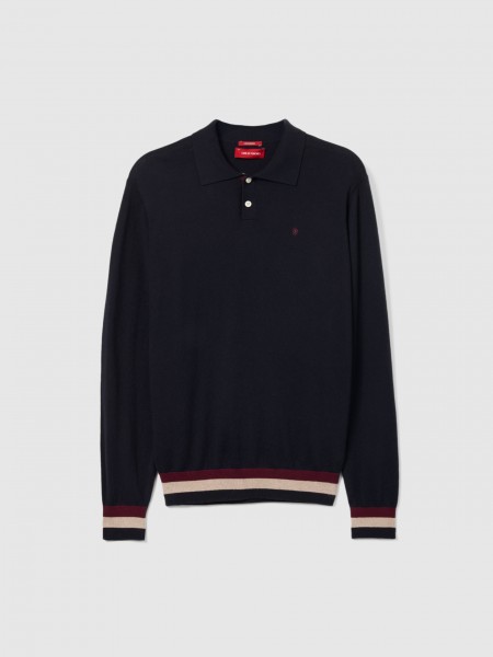 Polo Shirt Man Navy Blue Lion Of Porches