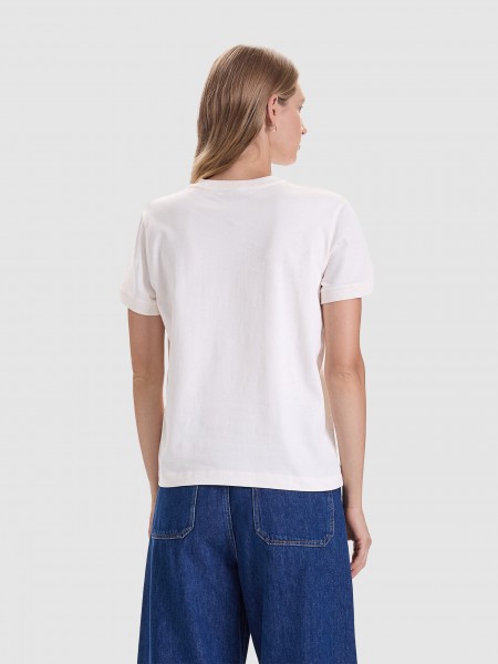 Camiseta Mujer Crema Guess Underwear