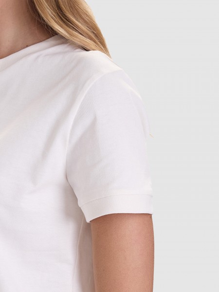 T-Shirt Woman Cream Guess Underwear