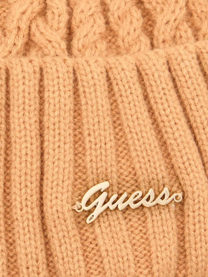 Beanie Woman Camel Guess