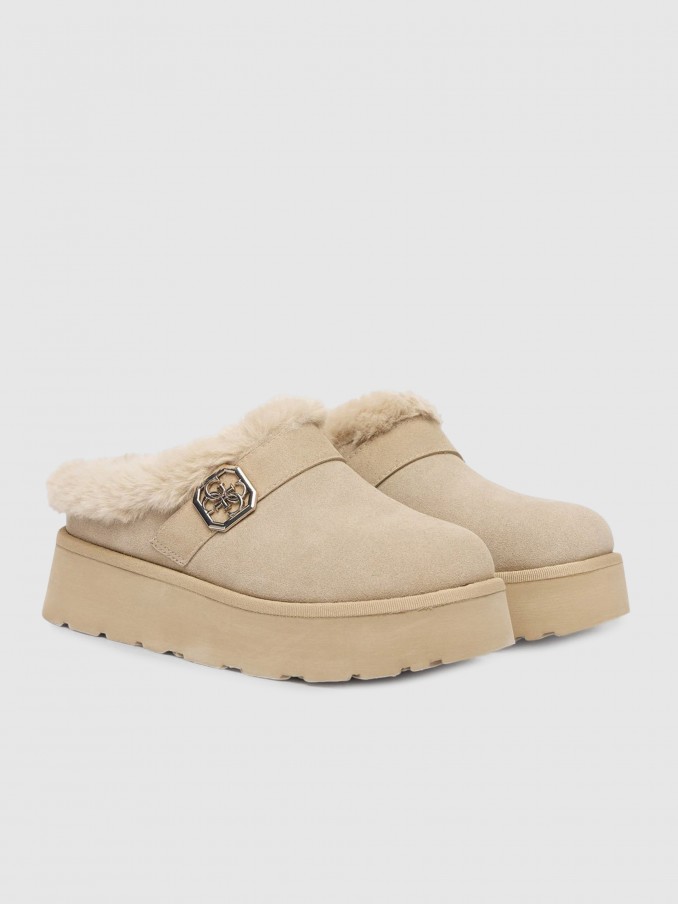 Chanclas Mujer Camello Guess