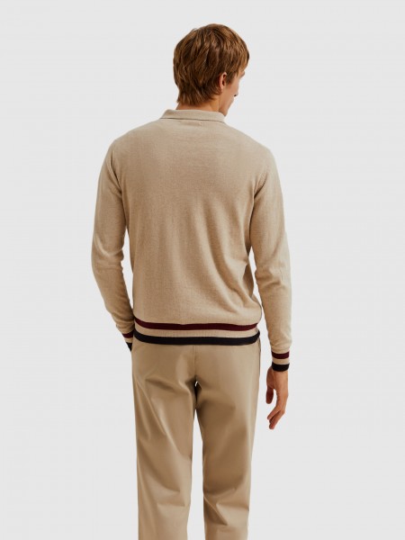 Polo Shirt Man Beige Lion Of Porches