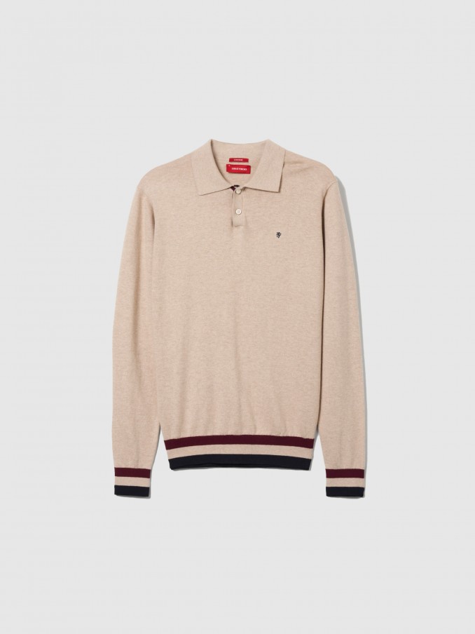 Polo Hombre Beige Lion Of Porches