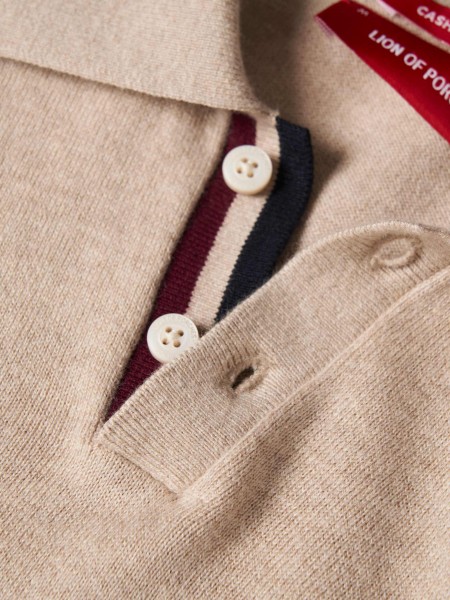 Polo Hombre Beige Lion Of Porches