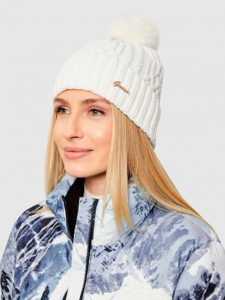 Beanie Woman Cream Guess