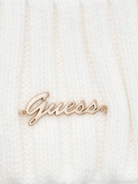 Beanie Woman Cream Guess