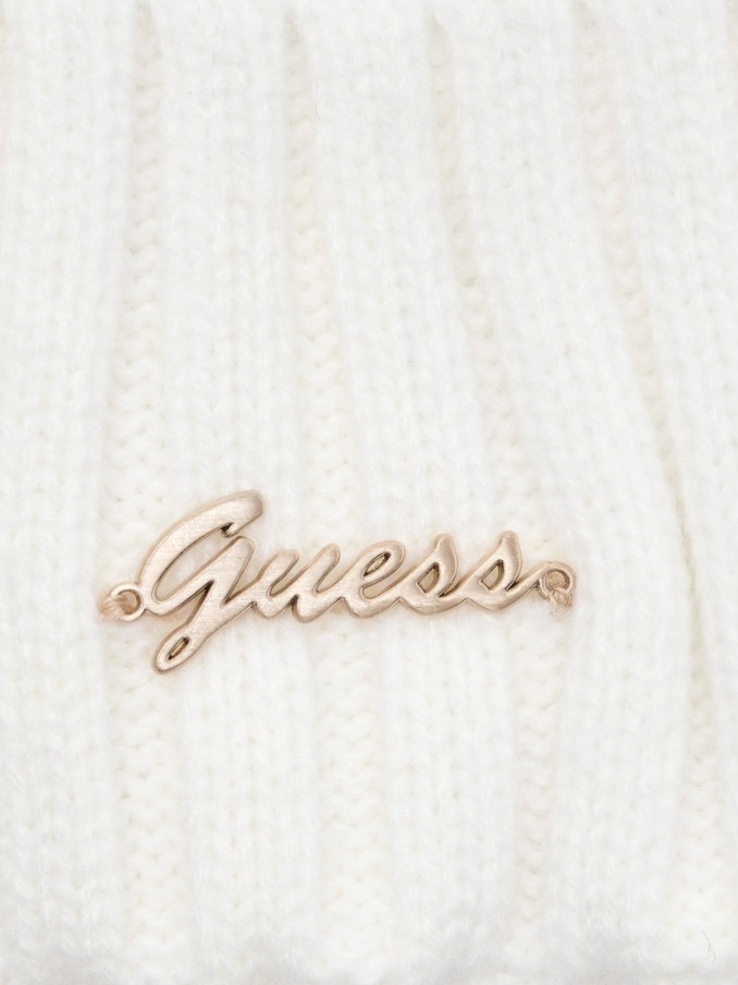 Beanie Woman Cream Guess
