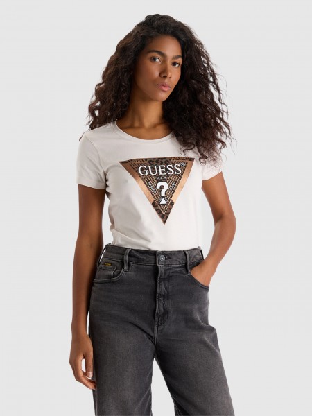 T-Shirt Woman Cream Guess