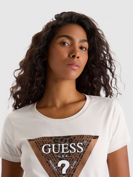 T-Shirt Woman Cream Guess