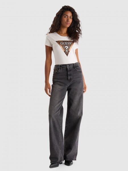 T-Shirt Woman Cream Guess