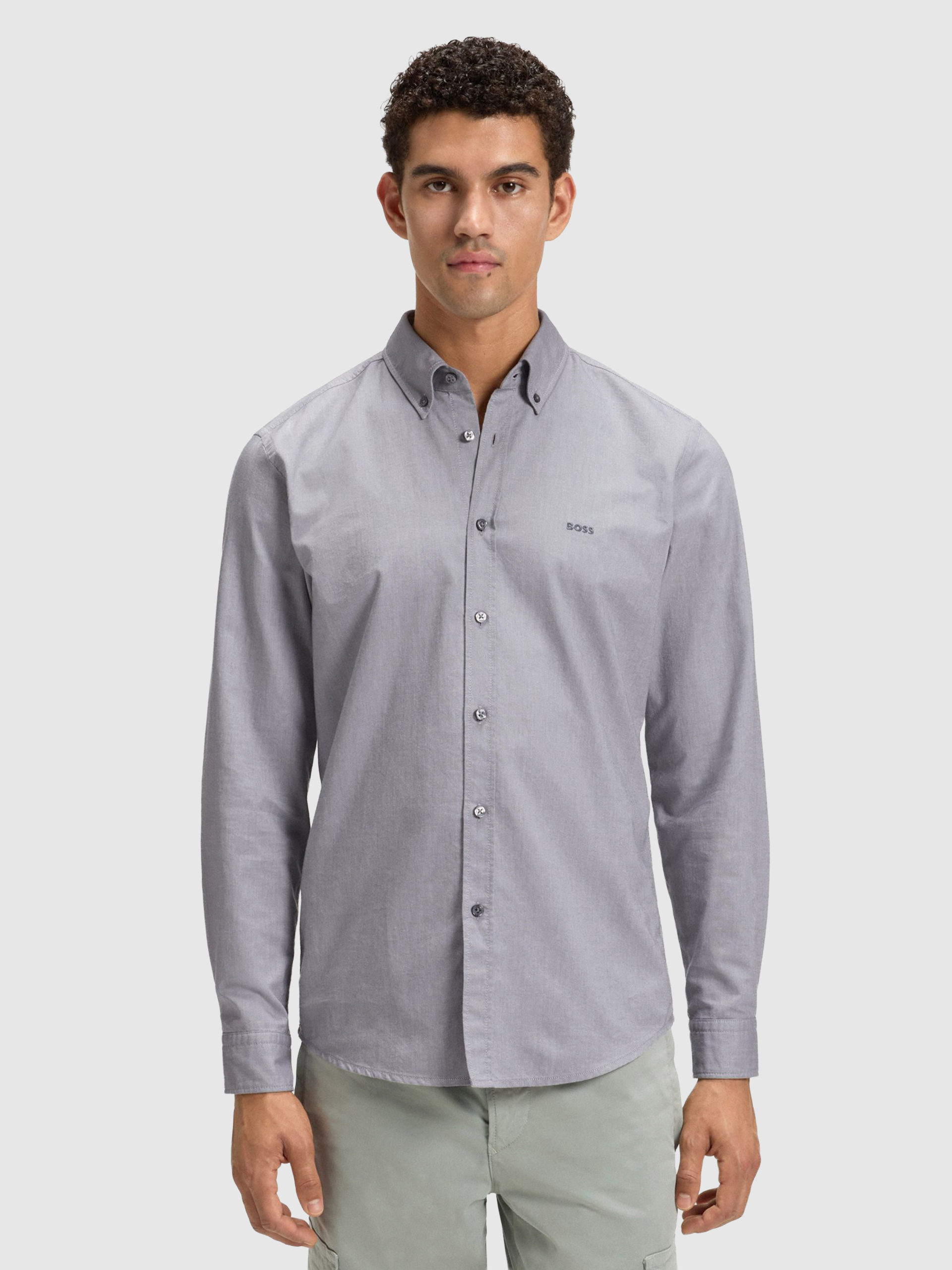 Shirt Man Grey Boss Orange