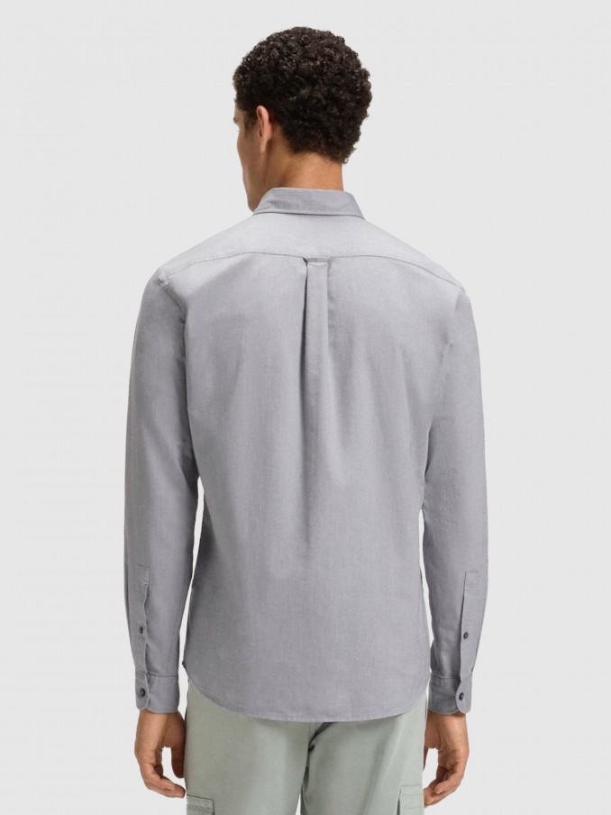 Camisa Hombre Gris Boss Orange