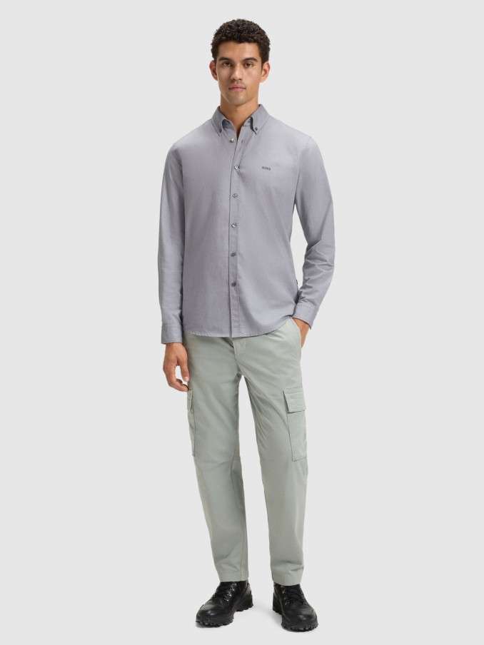 Shirt Man Grey Boss Orange