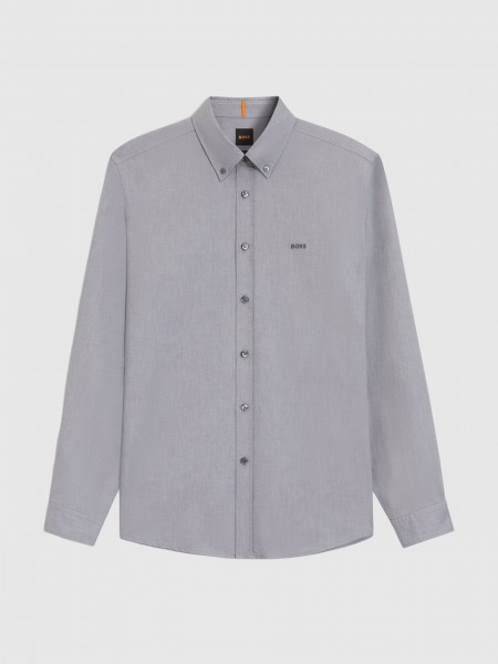 Shirt Man Grey Boss Orange