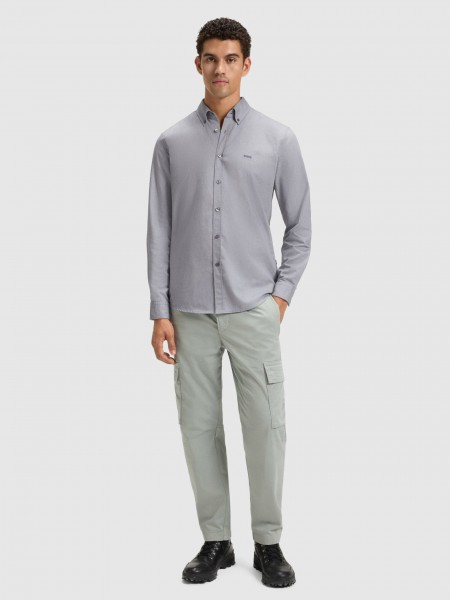 Shirt Man Grey Boss Orange