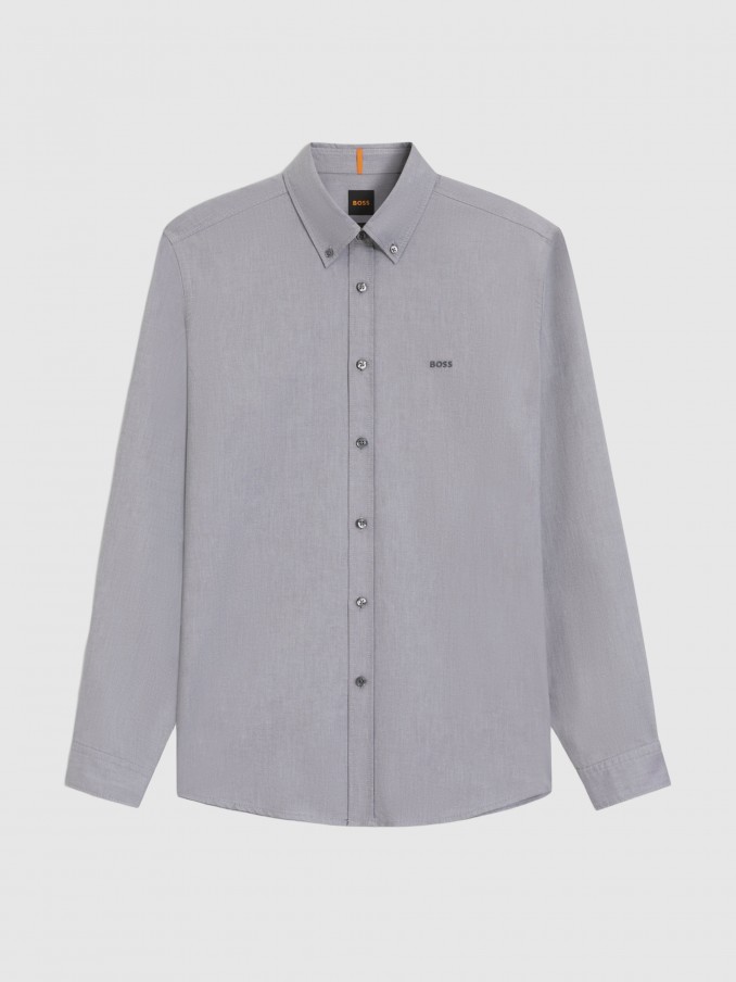 Shirt Man Grey Boss Orange