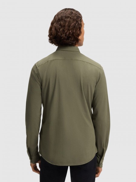 Camisa Hombre Verde Boss Orange