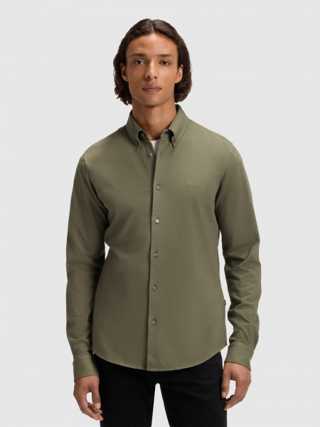 Camisa Hombre Verde Boss Orange