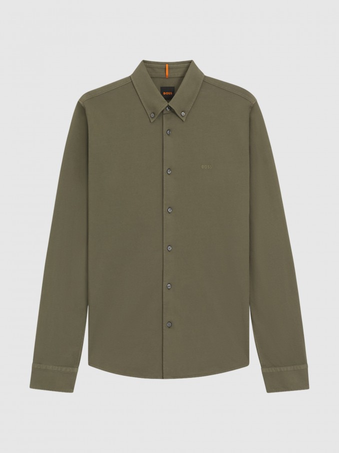 Camisa Hombre Verde Boss Orange