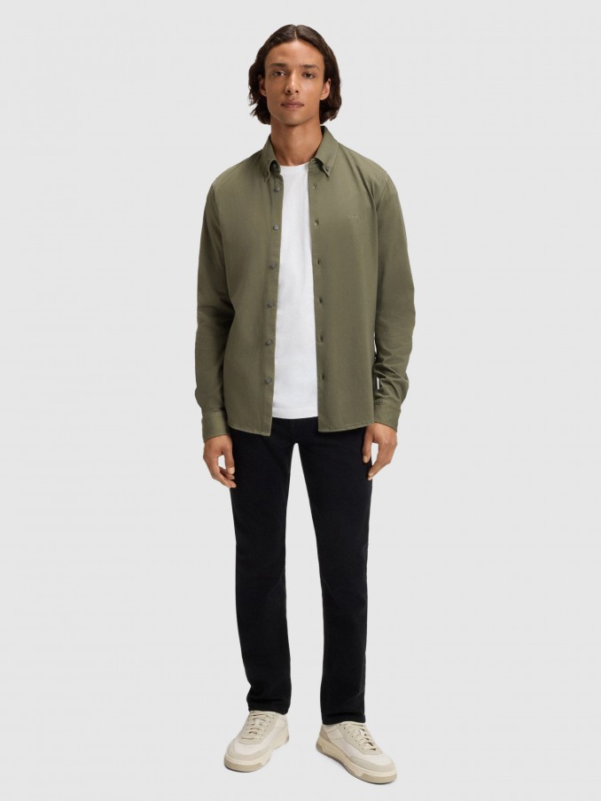 Camisa Hombre Verde Boss Orange