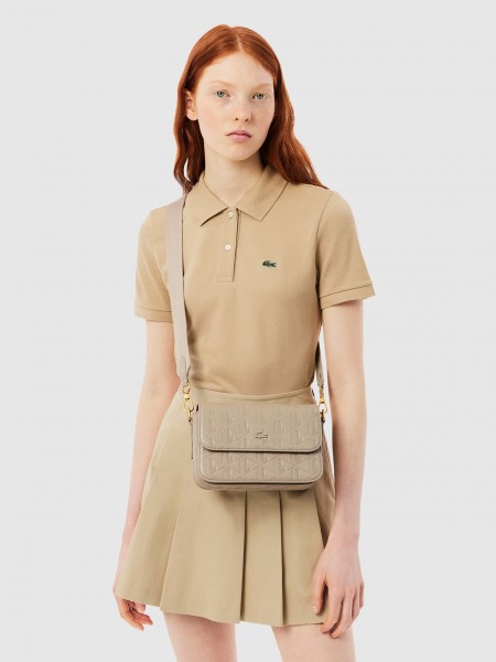 Bolsos de Hombro Mujer Beige Lacoste