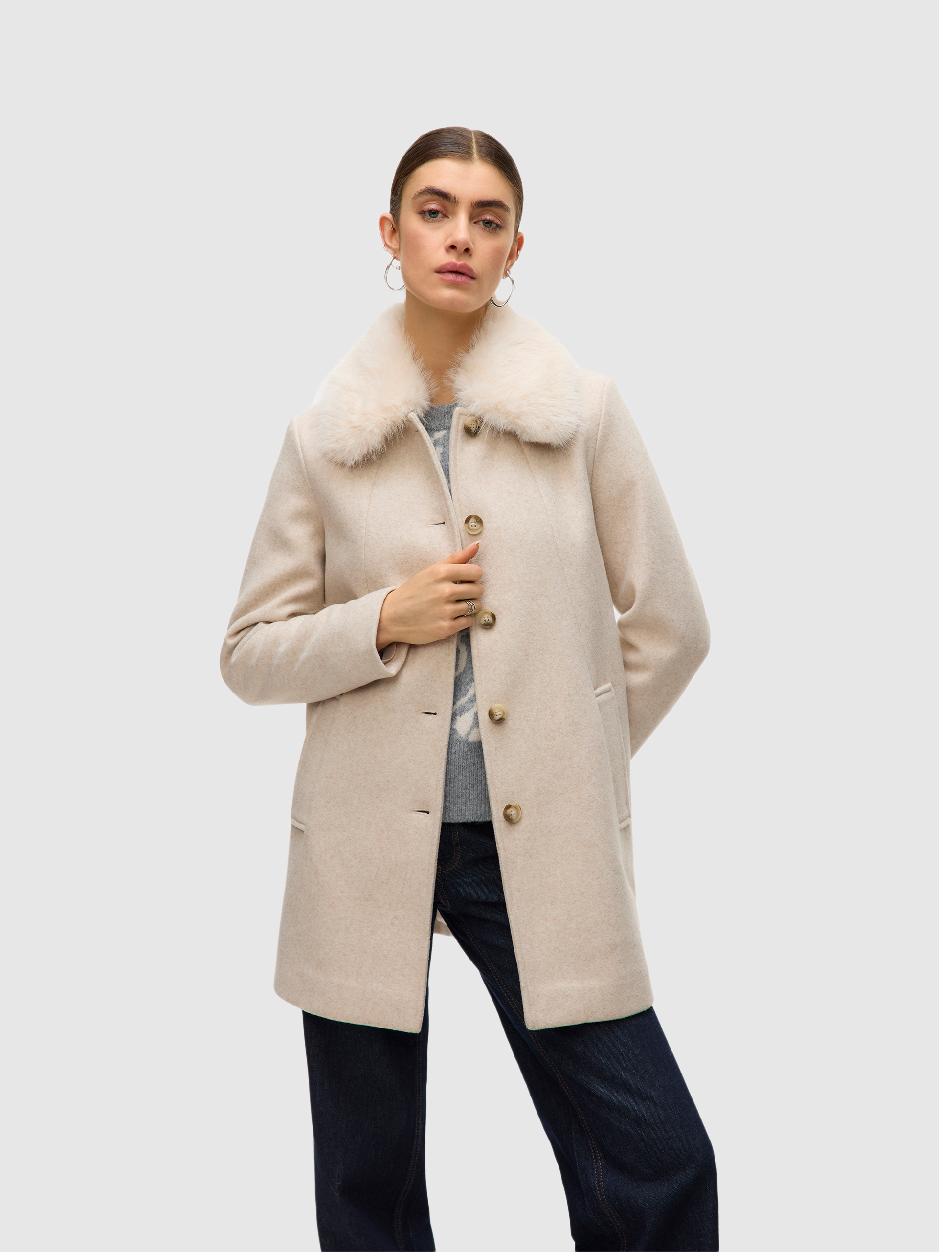 Chaqueta Mujer Beige Vero Moda