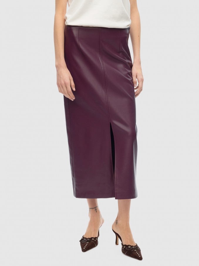 Skirt Woman Bordeaux Vero Moda