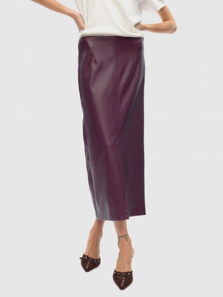 Skirt Woman Bordeaux Vero Moda